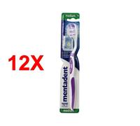 12 X Mentadent Spazzolino Da Denti Protezione Carie 42mm Setole Medie