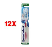 12 X Mentadent Spazzolino Denti Tecnic 3 Medio+coprisetole Medium