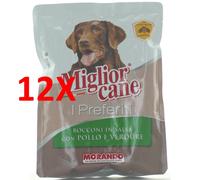 12 X Miglior Cane I Preferiti Bocconi In Salsa Con Pollo E Verdure Busta 300 Gr