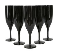 12 x Nero Calici per Champagne Riutilizzabile 175ml Prosecco Occhiali Plastica