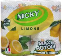 12 x NICKY Carta Cucina Profumo Limone 2 Maxi Rotoli 2 PEZZI
