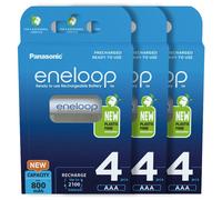 12 X Panasonic Eneloop AAA Batterie 800mAh Ricaricabili Ni-MH HR03 BK-4MCCE