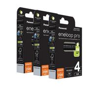12 X Panasonic Eneloop PRO Batterie AA Ricaricabili 2500mAh HR6 Ni-MH BK-3HCDE