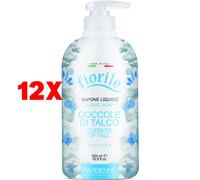 12 X Parisienne Fiorile Sapone Liquido Coccole Di Talco 500 Ml