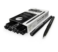 12 X Pentel Monouso Penna Stilografica - Marmorizzata Oro E Nero Barile - Nero