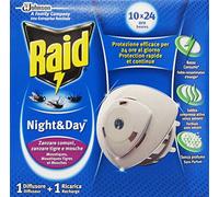 12 x RAID Diffusore Elettr.Antizanzare Night&Day 1 Base+ 1 Ricar.
