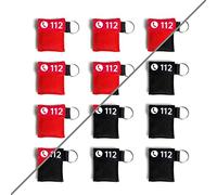 12 x respiratori portachiavi | rosso o nero | FLEXEO | maschera CPR | protezione per la ventilazione bocca a bocca | panno per la rianimazione | primo soccorso