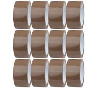 12 x Rotoli Di Nastro Adesivo Marrone 48mm x 66m Nastro Per Imballaggio Per