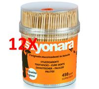 12 X Sayonara Stuzzicadenti In Legno Di Betulla Barattolo 450 Pz