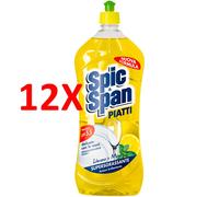 12 X Spic & Span Detersivo Piatti Limome E Menta 1000 Ml
