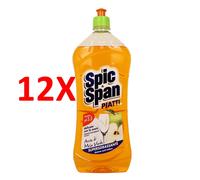 12 X Spic & Span Piatti Aceto Di Mela Verde 1000 Ml