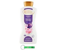 12 x Spuma di Sciampagna Bagnodoccia Crema Rigenerante - Gel doccia con ametista e orchidea - Cura del corpo e lavaggio 650 ml + portachiavi Beni Culinari