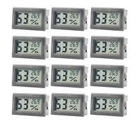 12 x termometri digitali igrometro interno, mini termometri interni, misuratore di umidità dell'aria per casa, ufficio, serra, frigorifero, nero