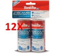 12 X Tonkita Spazzola Adesiva Per Abiti 24 Fogli 2 Ricambi