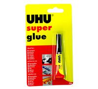 12 X UHU Super Colla Adesivo - Extra Forte - Aderisce IN Secondi - 3g Tubo