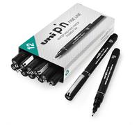 12 X Uni Ball Pin Penna Da Disegno Fineliner Ultra Fine Marker - In 5 Colori