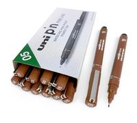 12 X Uni Ball Pin Penna Da Disegno Fineliner Ultra Fine Marker - In 5 Colori
