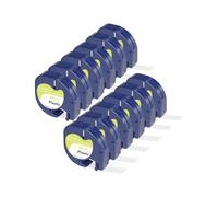 12 x Veson etichette compatibili per Dymo Letratag 12 mm x 4 m, nastro compatibile come ricambio per Dymo LetraTag Plastic White per Dymo LT-100H LT-100T 200B XR XM, nero su bianco 91221