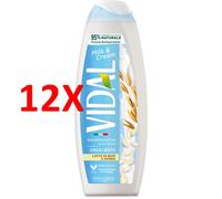 12 X Vidal Bagno Schiuma 500 Ml Milk & Cream