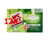 12 X Wc Net Profumoso Tavoletta Solida Lime Fresh Igiene Continua 4 Pz