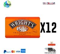 12 X Wrights Carbone Catrame Sapone 100g Barrette Tradizionale Antisettico Tutti