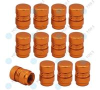 12 X You.S Alluminio Coperture Valvole Arancione con Guarnizione Per Auto Lkw -