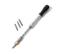 12" Yankee Screwdriver - Push Type Semi Automatic Screw Driver, 4.5mm and 5.5mm Double-Sided Philips/Flathead, PH3, and Size 7 Flat Head Bits with Quick Change Hex Chuck by Kings County Tools
