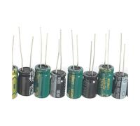 120/125pcs Electrolytic Capacitor Kit 1uF-2200uF Aluminum Electrolytic Capacitors Assortment Set 16V 25V 50V 1uF 10uF 47uF 100uF EKFBQBGW(120PCS - 15Values)