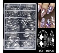 120/140pcs Tocchi Chiodi Bara Acrilici Per Estensioni Chiodi Con Diamanti Forma Trasparenti Chiodi Falsi Trasparenti Per Salone Pressa Acrilica Unghie