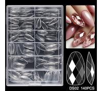 120/140pcs Tocchi Chiodi Bara Acrilici Per Estensioni Chiodi Con Diamanti Forma Trasparenti Chiodi Falsi Trasparenti Per Salone Pressa Acrilica Unghie
