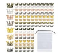 120 accessori per gioielli a corona, con 1 custodia, mini decorazione a corona, artigianato, piccolo ciondolo a corona in lega, gioielli a corona per collana fai da te (multicolore), Lega di acciaio