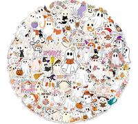 120 adesivi a forma di fantasma di Halloween, decorazioni per feste di compleanno, impermeabili, in vinile, per bambini, adolescenti, adulti, per bottiglia d'acqua e computer portatile, 120 pezzi