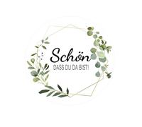 120 adesivi con scritta in lingua tedesca "Schön, dass du da bist da bist 4 cm, per cioccolato, compleanno, cresima, battesimo e altre feste