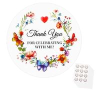 120 Adesivi di Ringraziamento, Adesivi da 5 cm Grazie per Aver Festeggiato con Me Adesivi Regalo di Ringraziamento Adesivi con Fiori di Campo per la Decorazione di Regali Sigillo per Buste