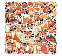 120 adesivi simpatici volpe, adesivi per animali dei cartoni animati, adesivi decorativi, adesivi impermeabili, possono essere utilizzati per decorare bagagli, computer, bottiglie d'acqua