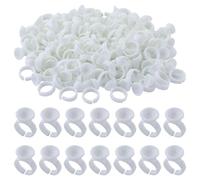 120 anelli per colla per ciglio, Supporto per colla in plastica per estensioni delle ciglia, Trucco e sopracciglia,Anelli per trucco, Tatuaggio Anelli di inchiostro a pigmenti (bianco)
