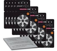 120 batterie per apparecchi acustici Power One Evolution con panno per la pul...