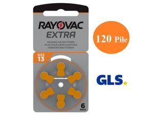 120 batterie per apparecchi acustici RAYOVAC EXTRA 13 arancioni PR48 2 pacchi