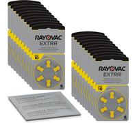 120 batterie per apparecchi acustici Rayovac Extra Advanced gialle P10 (20 x ...