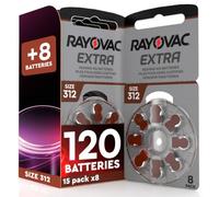 120 Batterie Per Apparecchi Acustici Rayovac Extra Misura 312 + 8 Udivita