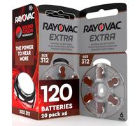 120 Batterie per Apparecchi Acustici Rayovac Misura Extra 312 Sound Fusion Technology - 20 Blister da 6 Pile