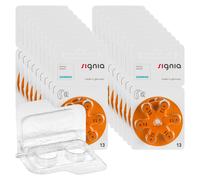 120 batterie per apparecchi acustici Siemens Signia PR48 arancione 13 + scato...