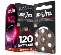 120 Batterie Per Apparecchi Acustici Udivita Tipo Pile 312