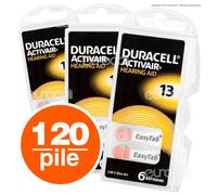 60 Batterie PILE Duracell Activair 13 per Apparecchi Acustici PROTESI udito PR48
