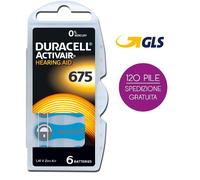 120 Batterie PILE Duracell Activair 675 per Apparecchi Acustici PROTESI PR44