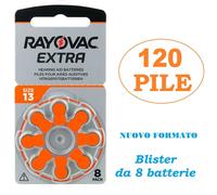 120 Batterie PILE RAYOVAC Extra 13 per Apparecchi Acustici Protesi Udito PR48