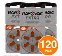 120 Batterie PILE RAYOVAC Extra 312 per Apparecchi Acustici PROTESI Udito PR41