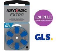 60 pile batterie per apparecchi acustici RAYOVAC EXTRA 675 blu PR44