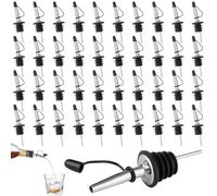 120 beccucci per bottiglie di liquori, in acciaio inox, con coperchio antipolvere, dispenser a prova di perdite per aceto, acqua, birra e olio