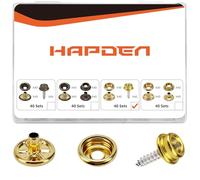 120 bottoni a pressione, kit di bottoni a pressione da 15 mm, in acciaio inox, per tela, barca, presa da 3/8", bottoni a pressione in metallo per abbigliamento, pelle, copertura barca, tessuto